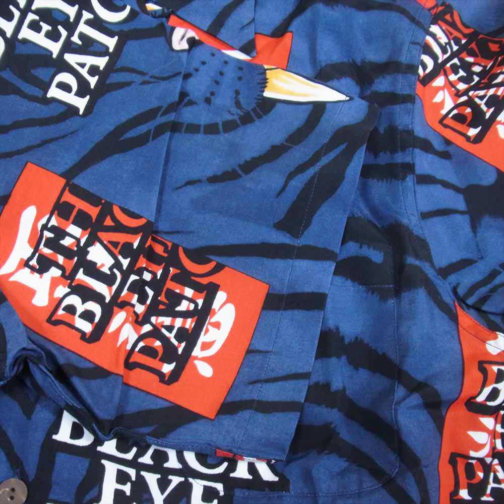 ザ ブラック アイ パッチ 22SS BEP-WM-HI01 × WACKOMARIA ワコマリア レーヨン ハワイアン シャツ 取扱注意 ネイビー系 XS【美品】【中古】