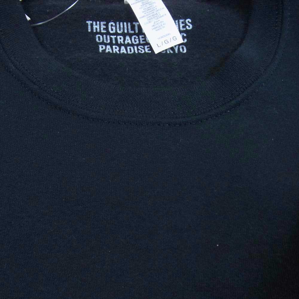 WACKO MARIA ワコマリア 22FW WMLTD-WMC-SS03 世界平和プロジェクト SWEAT SHIRT スウェット トレーナー ブラック系 L【美品】【中古】
