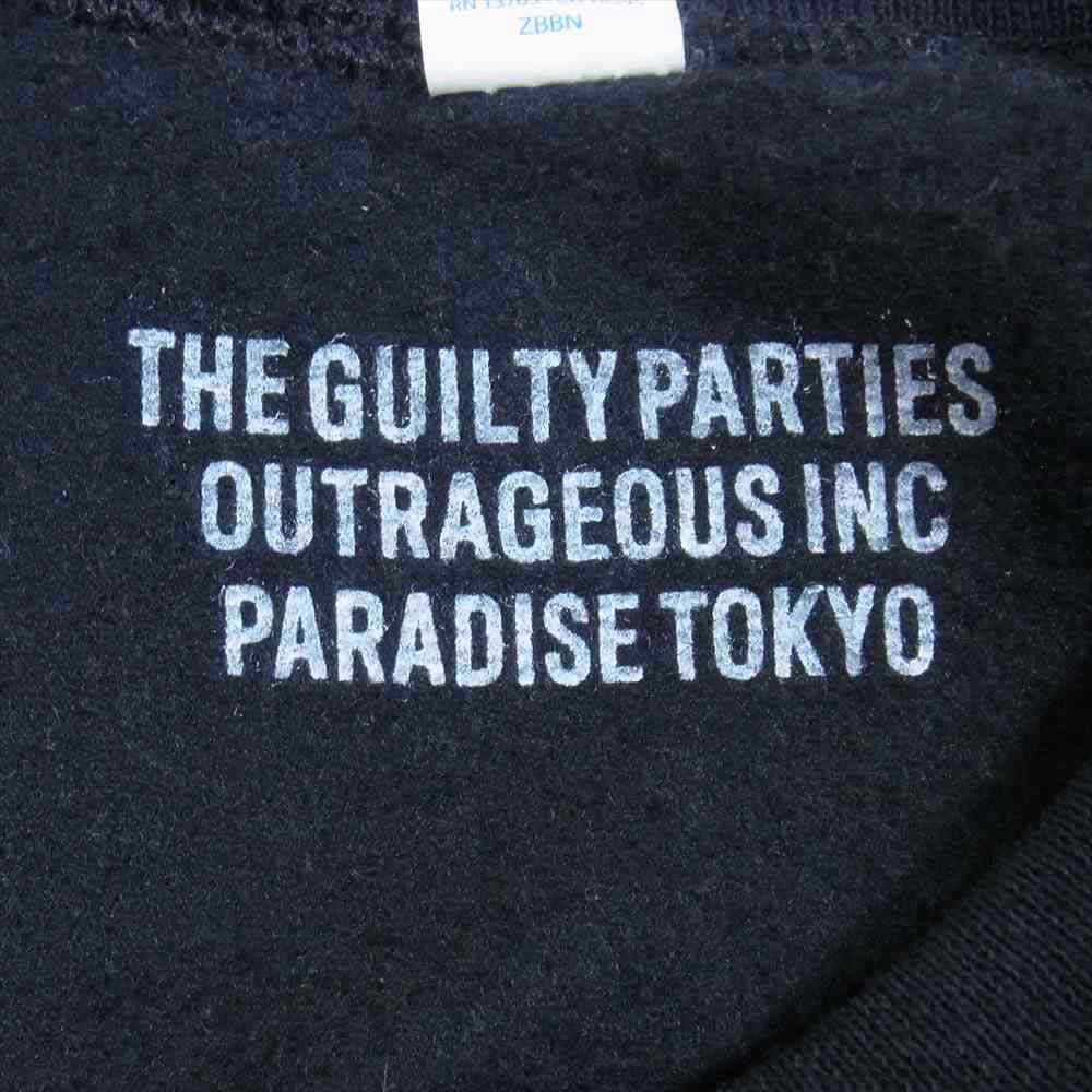 WACKO MARIA ワコマリア 22FW WMLTD-WMC-SS03 世界平和プロジェクト SWEAT SHIRT スウェット トレーナー ブラック系 L【美品】【中古】