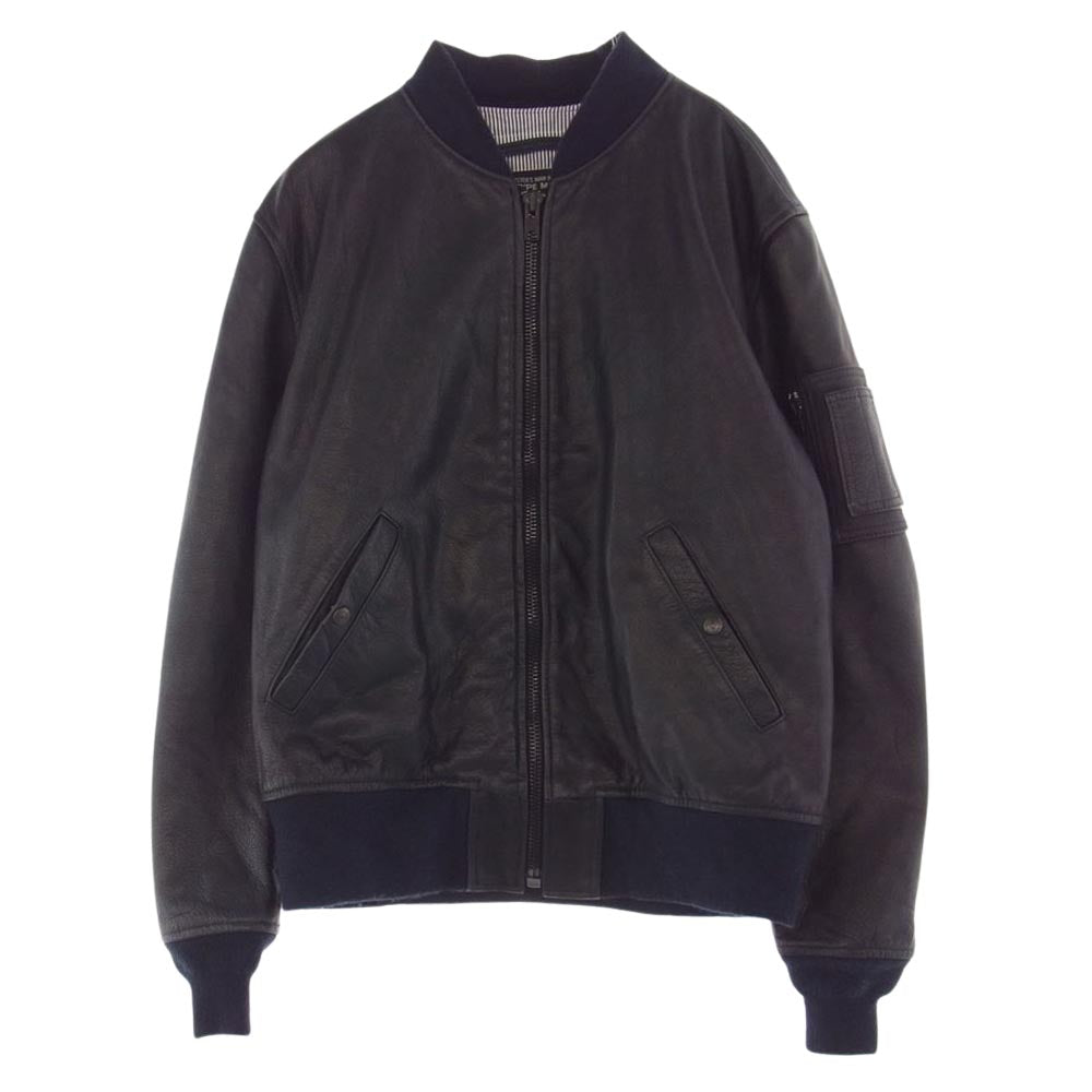schott ショット レザー MA-1 ボンバー ジャケット ネイビー系 ネイビー系 XL【中古】