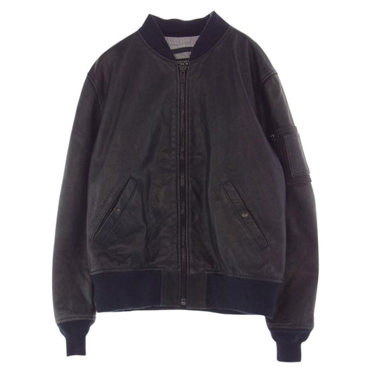 schott ショット レザー MA-1 ボンバー ジャケット ネイビー系 ネイビー系 XL【中古】