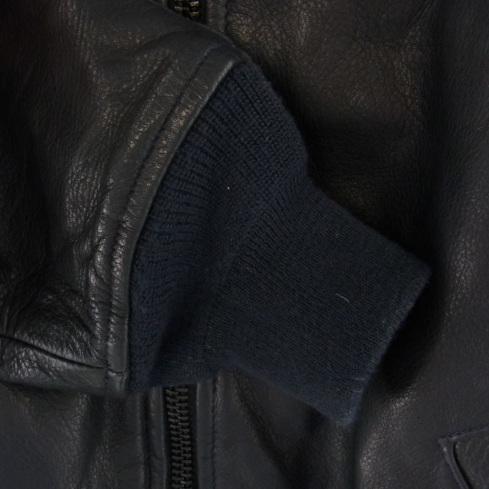 schott ショット レザー MA-1 ボンバー ジャケット ネイビー系