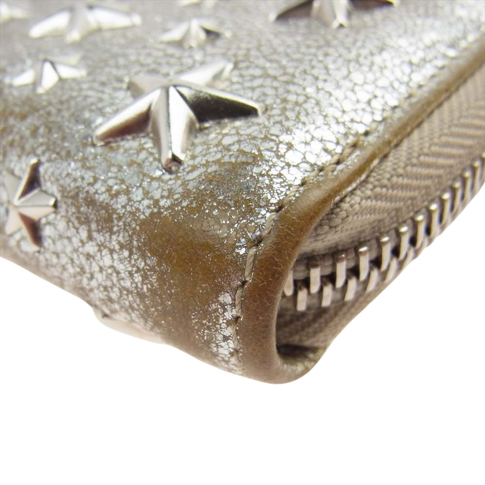 JIMMY CHOO ジミーチュウ スタースタッズ ラウンドジップ ウォレット