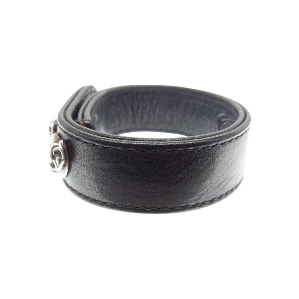 CHROME HEARTS クロムハーツ（原本無） 3BTN 2SNP ハート スナップボタン ブレスレット ブラック系 シルバー系【中古】