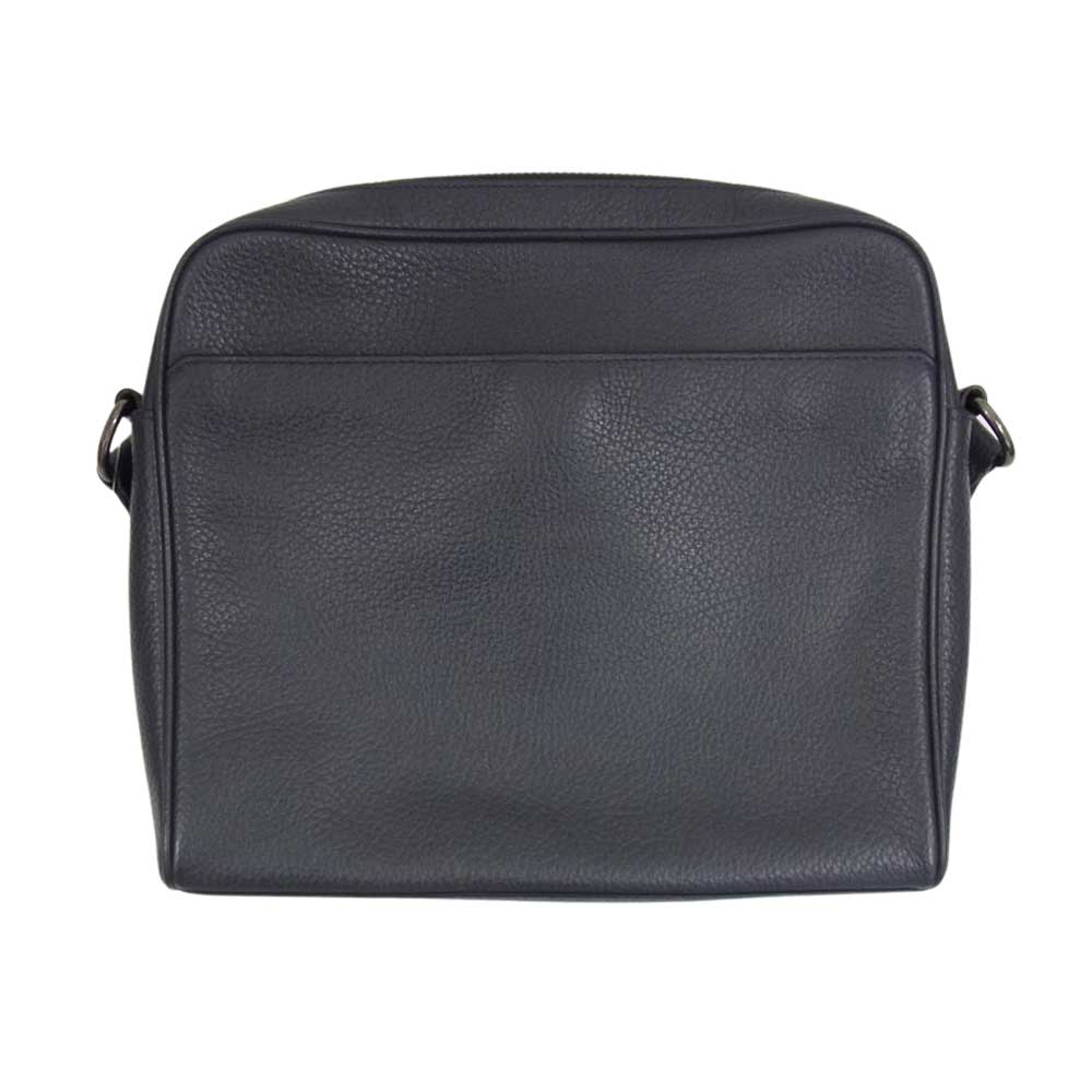 COACH コーチ F24876 Charles Camera Bag チャールズ カメラ バッグ ペブルドレザー 黒青系【中古】
