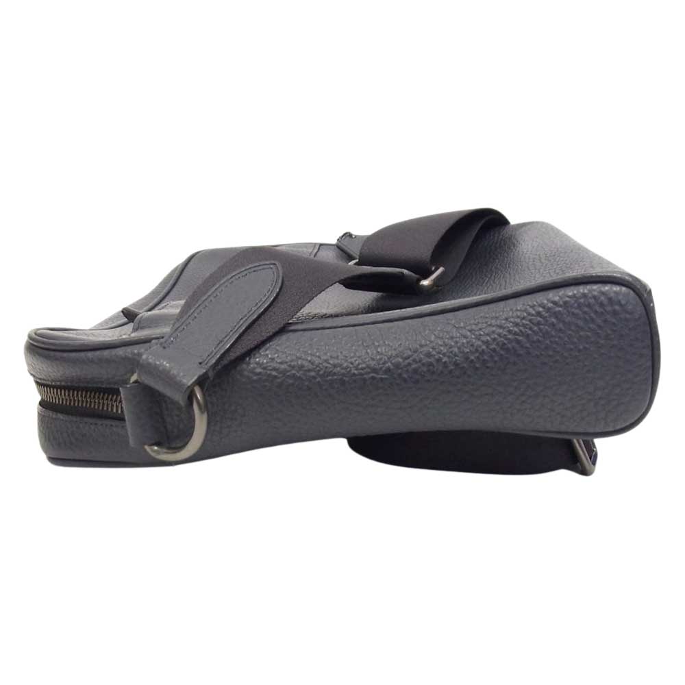 COACH コーチ F24876 Charles Camera Bag チャールズ カメラ バッグ ペブルドレザー 黒青系【中古】