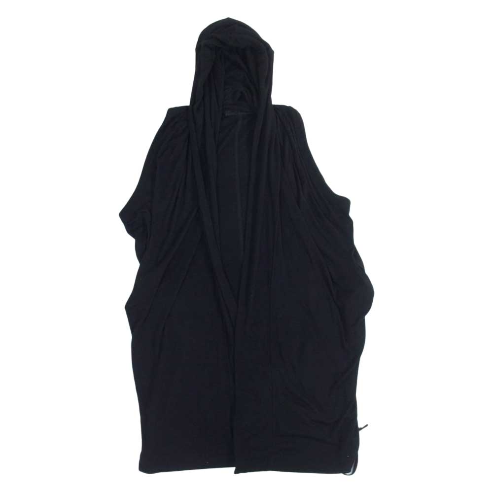 JULIUS ユリウス 12SS レーヨン シルク混 フード付き ベスト カットソー ブラック系 1【中古】