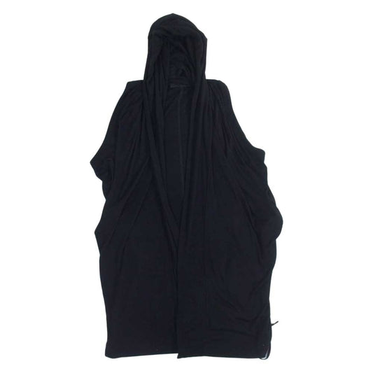 JULIUS ユリウス 12SS レーヨン シルク混 フード付き ベスト カットソー ブラック系 1【中古】