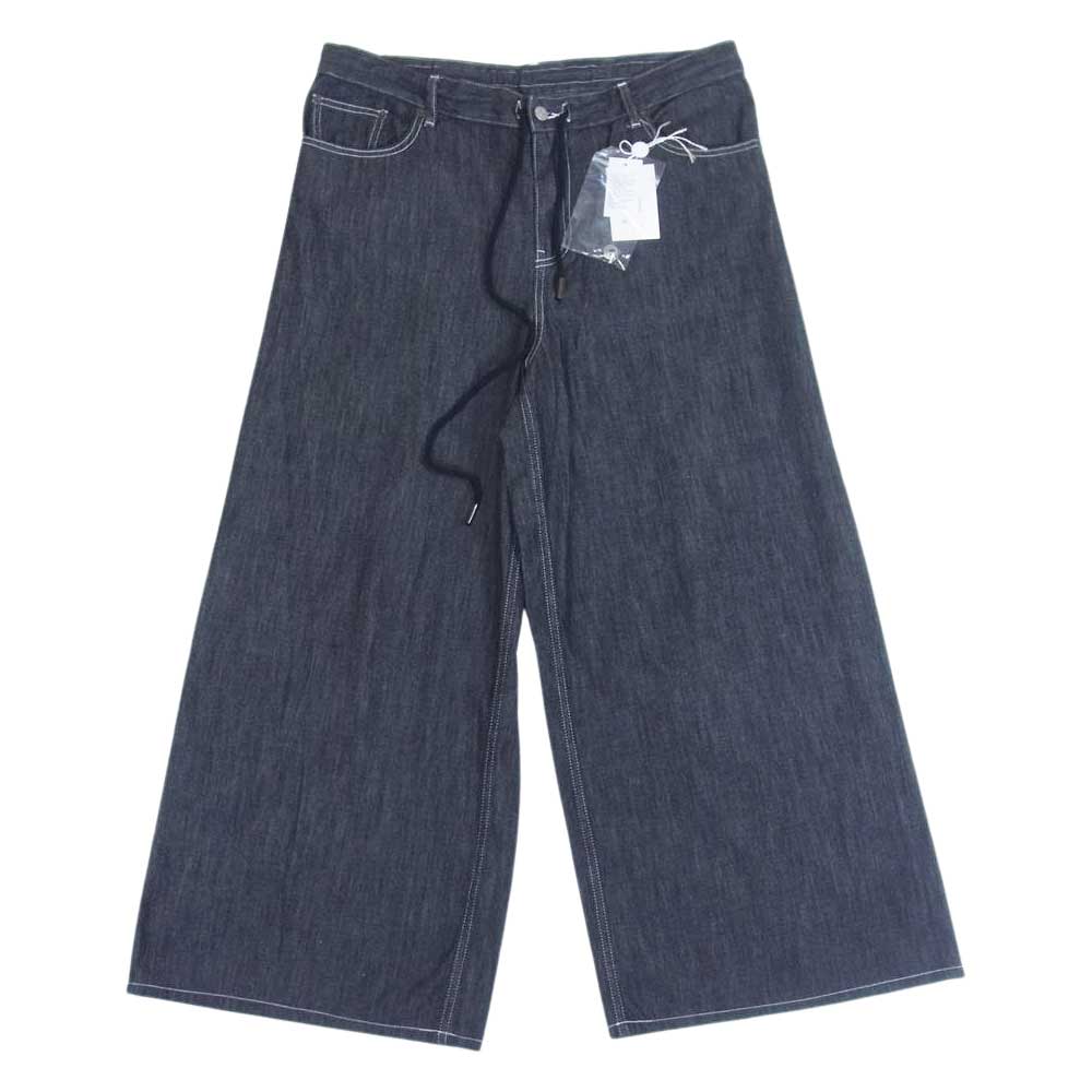 MAISON MARGIELA メゾンマルジェラ MM6 エムエムシックス 18SS 32LA0145 スーパーワイド パラッツォ デニムパンツ インディゴブルー系 ブラック系 38【中古】