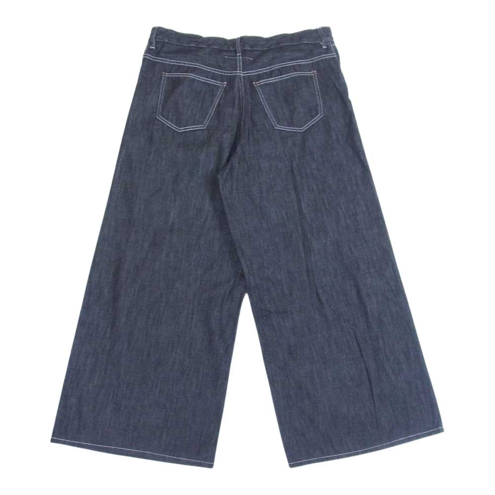 MAISON MARGIELA メゾンマルジェラ MM6 エムエムシックス 18SS 32LA0145 スーパーワイド パラッツォ デニムパンツ インディゴブルー系 ブラック系 38【中古】