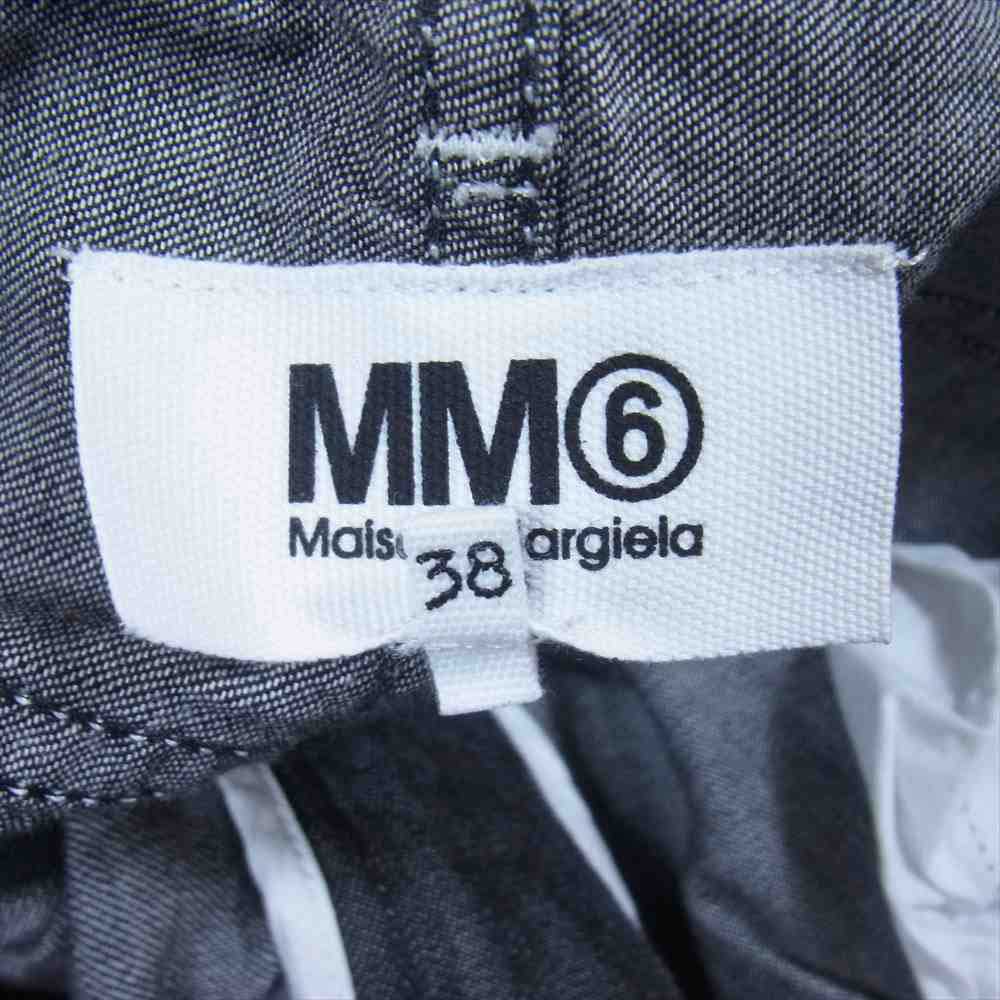 MAISON MARGIELA メゾンマルジェラ MM6 エムエムシックス 18SS 32LA0145 スーパーワイド パラッツォ デニムパンツ インディゴブルー系 ブラック系 38【中古】