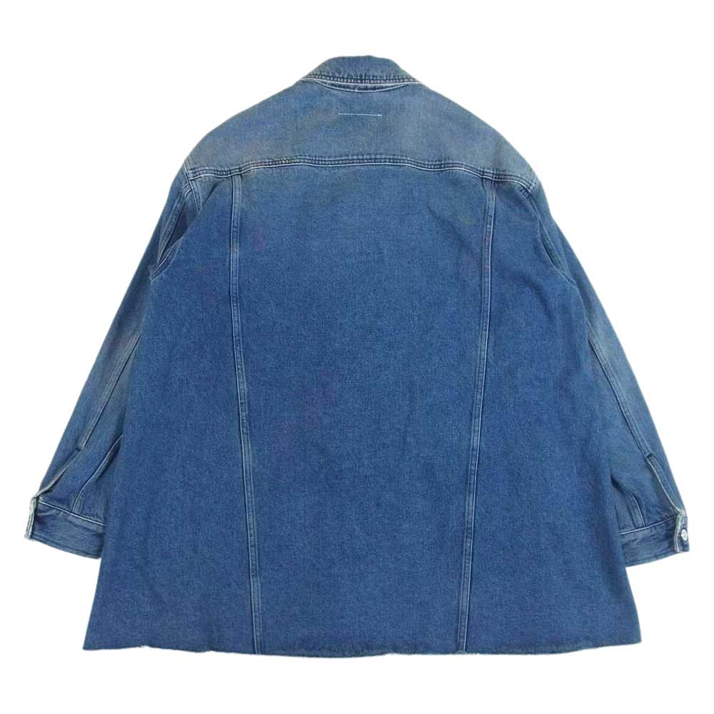 MAISON MARGIELA メゾンマルジェラ MM6 エムエムシックス 19SS S52AM0102 ハイライトマーカー加工 オーバーサイズ デニムジャケット インディゴブルー系 38【中古】