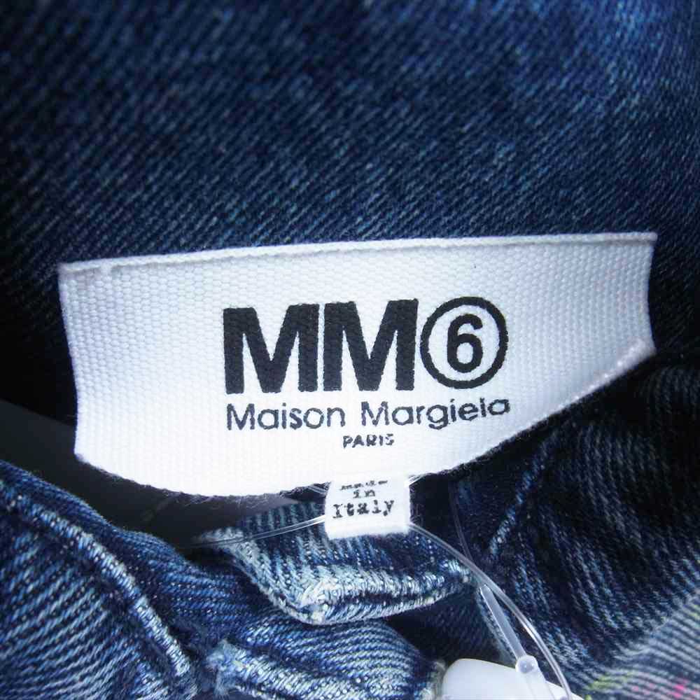 MAISON MARGIELA メゾンマルジェラ MM6 エムエムシックス 19SS S52AM0102 ハイライトマーカー加工 オーバーサイズ デニムジャケット インディゴブルー系 38【中古】