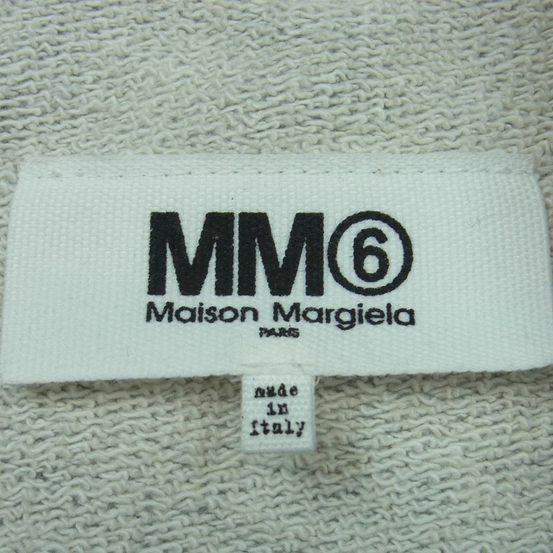 MAISON MARGIELA メゾンマルジェラ 22SS S52GU0161 MM6 エムエムシックス SWEAT HOODIE ロゴ プリント パーカー グレー系 XS【中古】