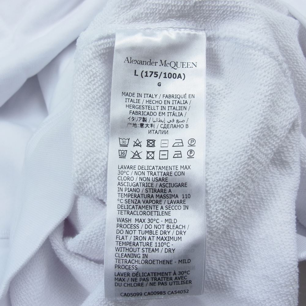 Alexander McQueen アレキサンダーマックイーン QRX43 Skull Embroidered Cotton Hoodie スカル エンブロイダリー ロゴ刺繍 パーカー フーディ ホワイト系 L【中古】