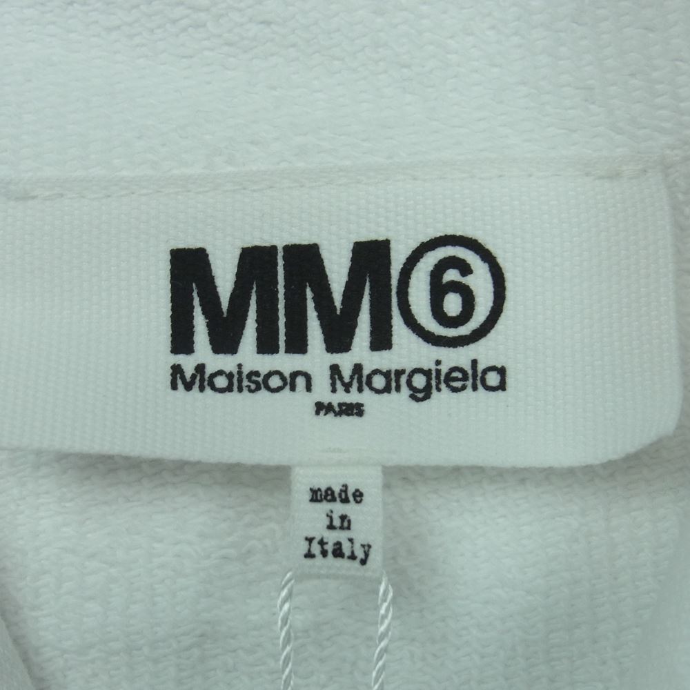MAISON MARGIELA メゾンマルジェラ 22SS S52GU0161 MM6 エムエムシックス SWEAT HOODIE ロゴ プリント パーカー ホワイト系 XS【美品】【中古】