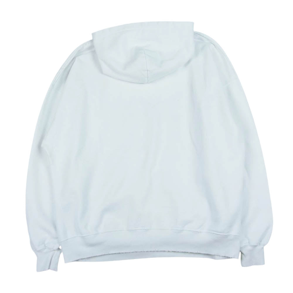 BALENCIAGA バレンシアガ 22AW 675003 TMVB5 ダメージ加工 ロゴ フーディー パーカー ホワイト ホワイト系 L【中古】