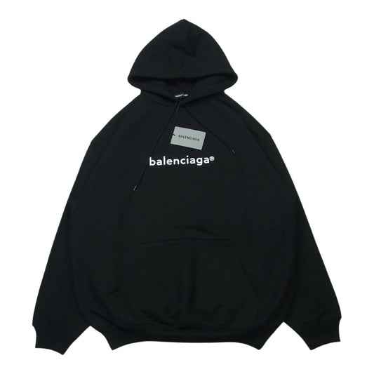 BALENCIAGA バレンシアガ 20AW 570811 TIV55 ロゴ オーバーサイズ スウェット パーカー ブラック系 XS【極上美品】【中古】