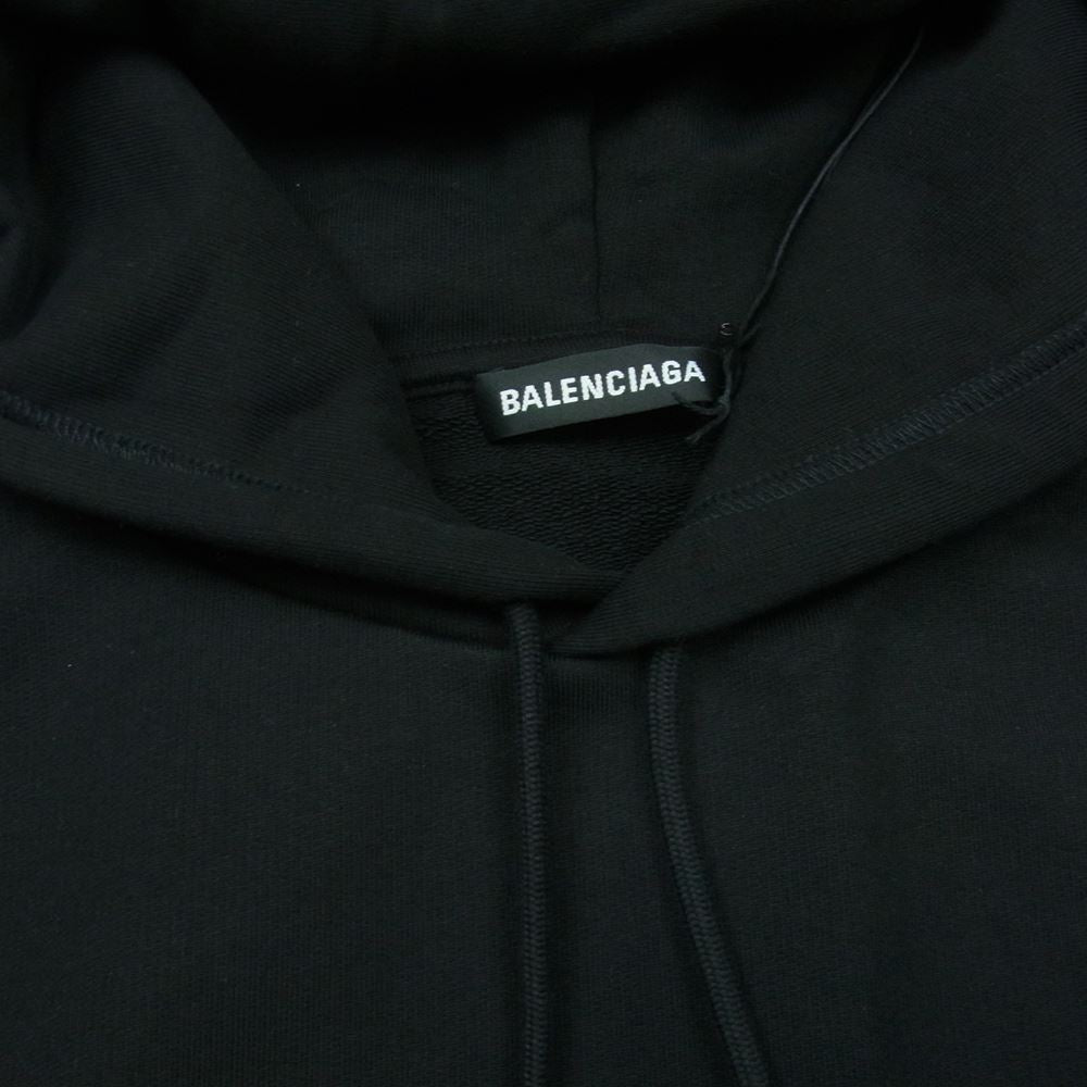BALENCIAGA バレンシアガ 20AW 570811 TIV55 ロゴ オーバーサイズ スウェット パーカー ブラック系 XS【極上美品】【中古】