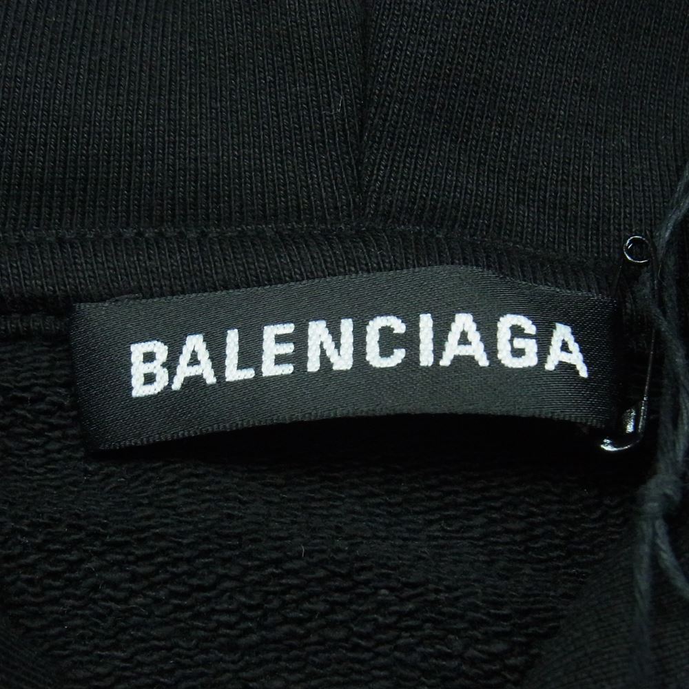 BALENCIAGA バレンシアガ 20AW 570811 TIV55 ロゴ オーバーサイズ スウェット パーカー ブラック系 XS【極上美品】【中古】