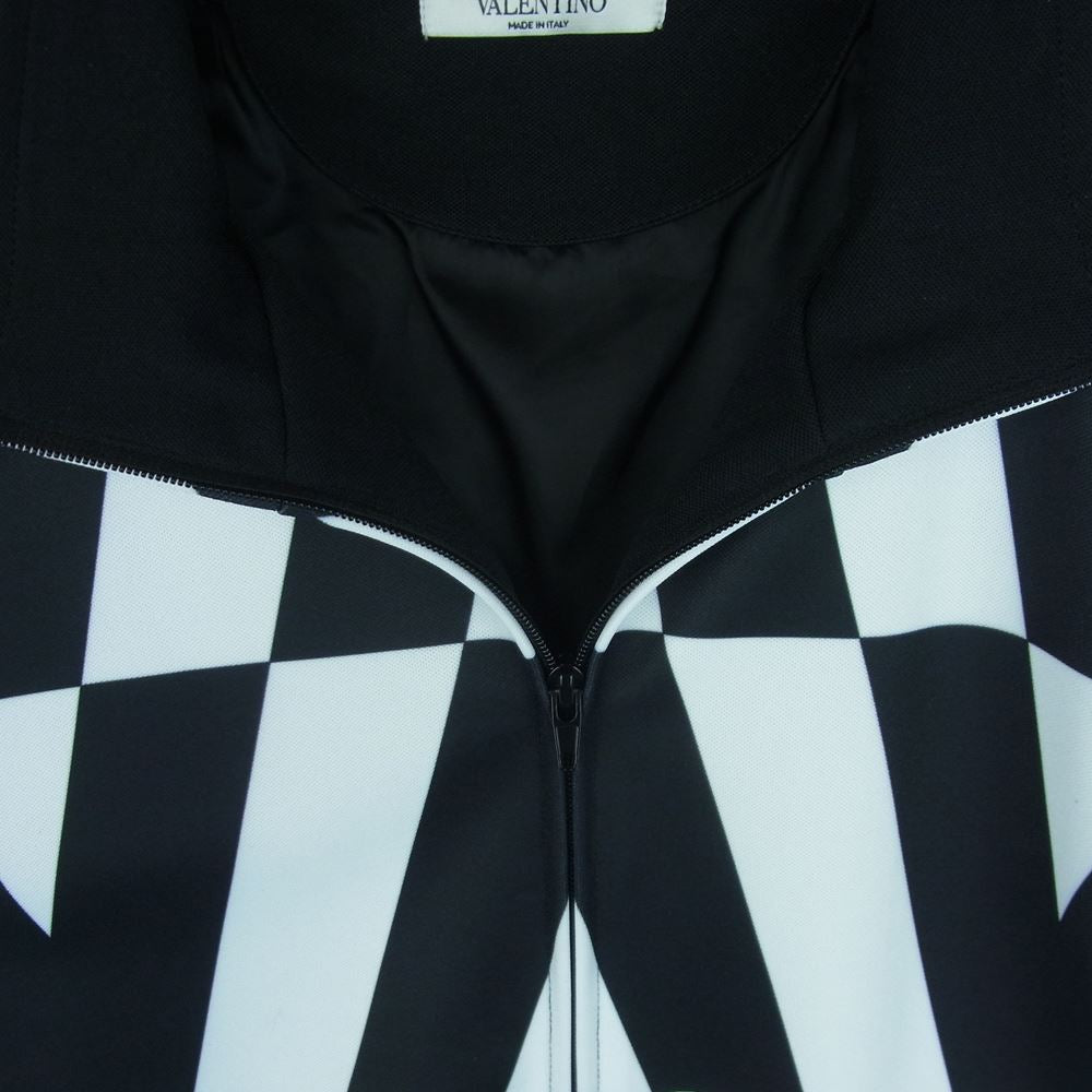 VALENTINO ヴァレンティノ 22AW WV0MF19Q7WU Optical Print Track Jacket トラック ジャケット ブラック系 ホワイト系 XS【美品】【中古】