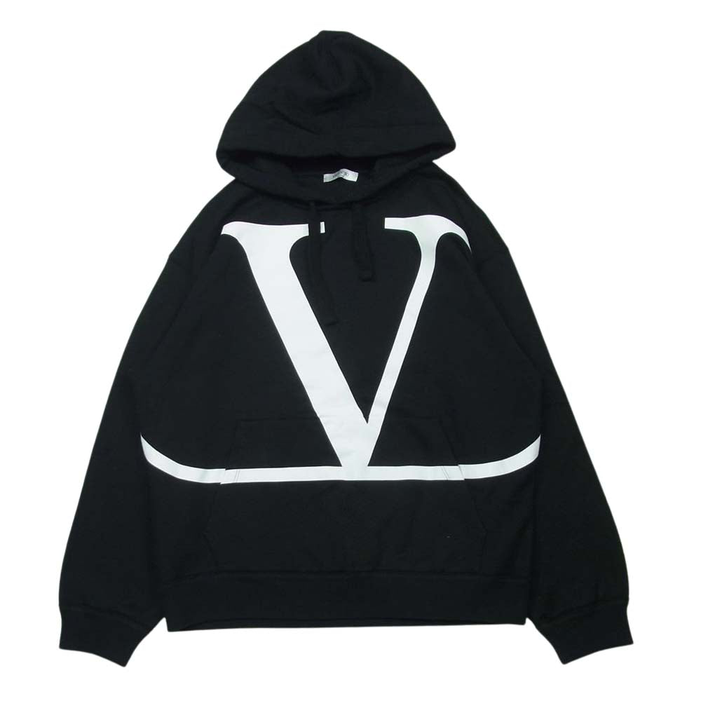 VALENTINO ヴァレンティノ 21AW VV3MF15P73S Vロゴ プルオーバー パーカー コットン イタリア製 ブラック系 S【美品】【中古】