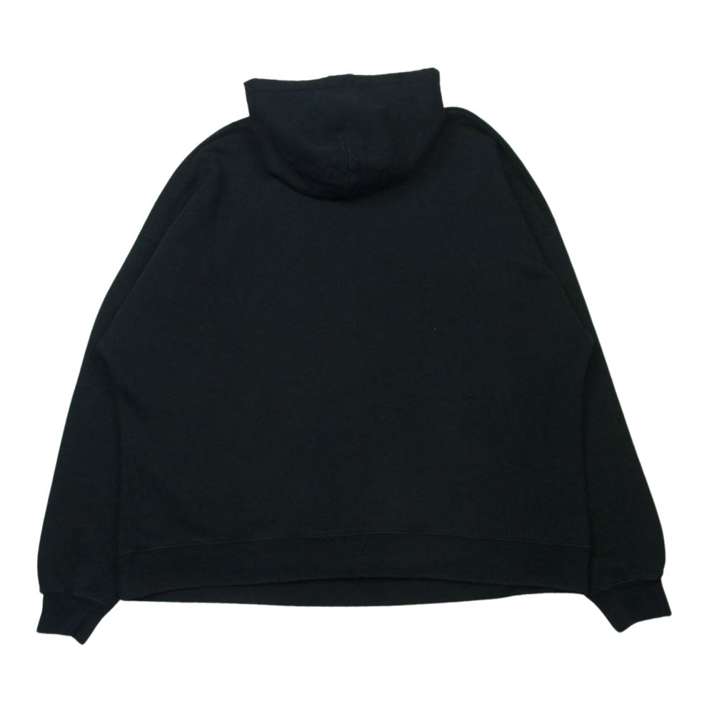 BALENCIAGA バレンシアガ 22AW 674986 TMVB5 WIDE FIT HOODIE ダメージ加工 ロゴ フーディー パーカー ブラック系 L【美品】【中古】
