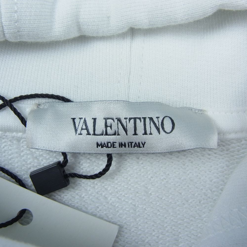 VALENTINO ヴァレンティノ 21AW WV3MF18I7LN Vロゴ プルオーバーパーカー ホワイト ホワイト系 S【美品】【中古】