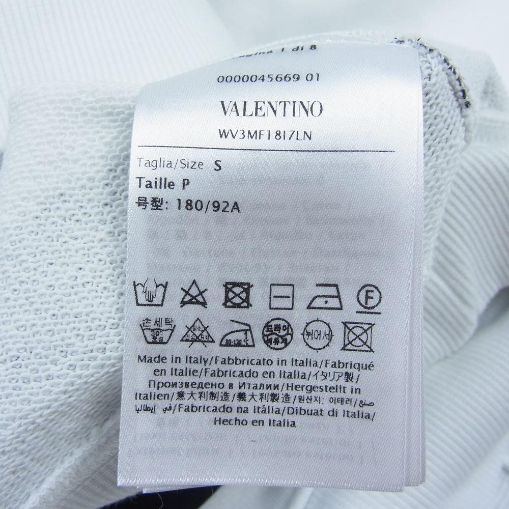 VALENTINO ヴァレンティノ 21AW WV3MF18I7LN Vロゴ プルオーバーパーカー ホワイト ホワイト系 S【美品】【中古】