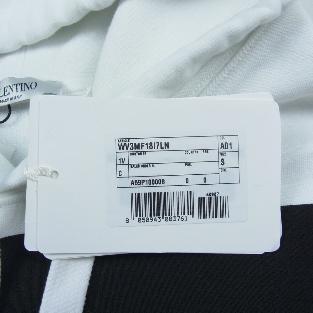 VALENTINO ヴァレンティノ 21AW WV3MF18I7LN Vロゴ プルオーバーパーカー ホワイト ホワイト系 S【美品】【中古】