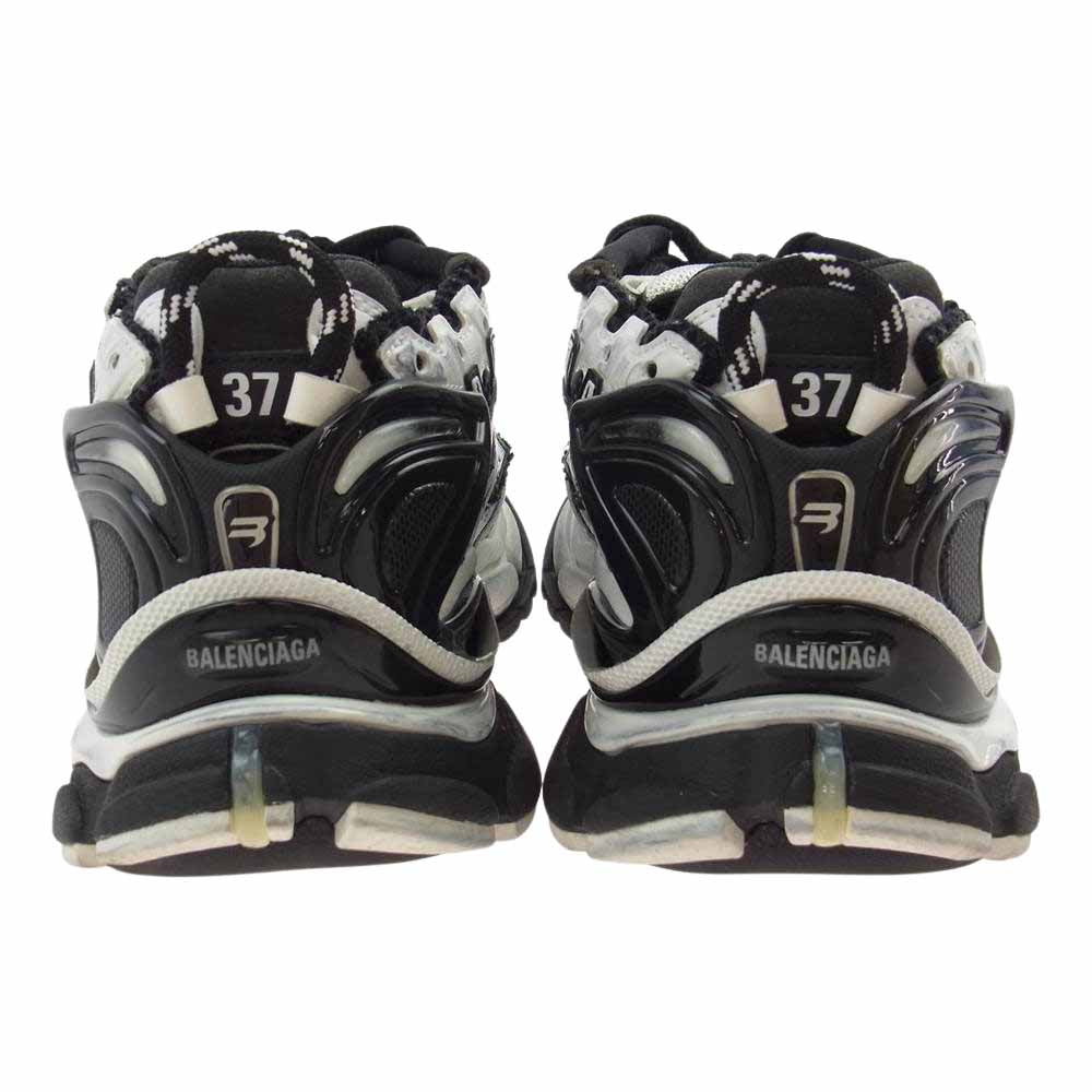 BALENCIAGA バレンシアガ 677402 Runner Sneakers ランナー ボンド カットオフ加工 スニーカー ブラック系 ホワイト系 24.5cm【中古】