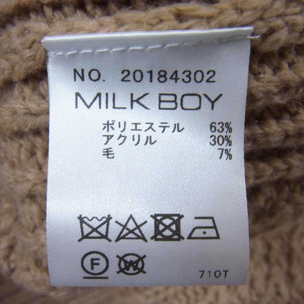 MILKBOY ミルクボーイ STOP メッセージ ニット ベージュ系 表記なし【中古】