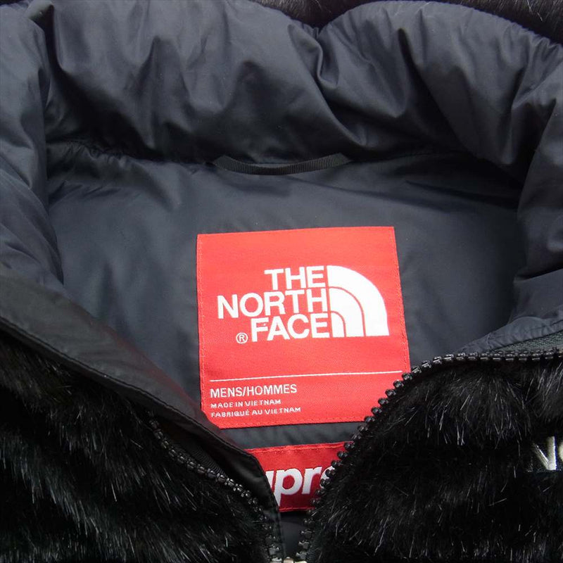 Supreme シュプリーム 20aw ×The North Face Faux Fur Nuptse Jacket ノースフェイス フェイクファー ヌプシ ジャケット ブラック系 M【中古】