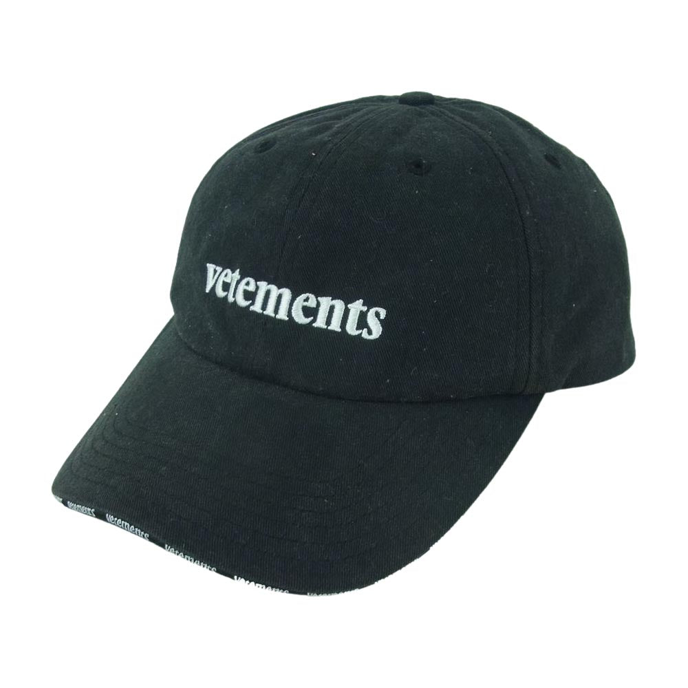 VETEMENTS ヴェトモン Reebok リーボック BB キャップ 帽子 コットン 中国製 ブラック系【中古】