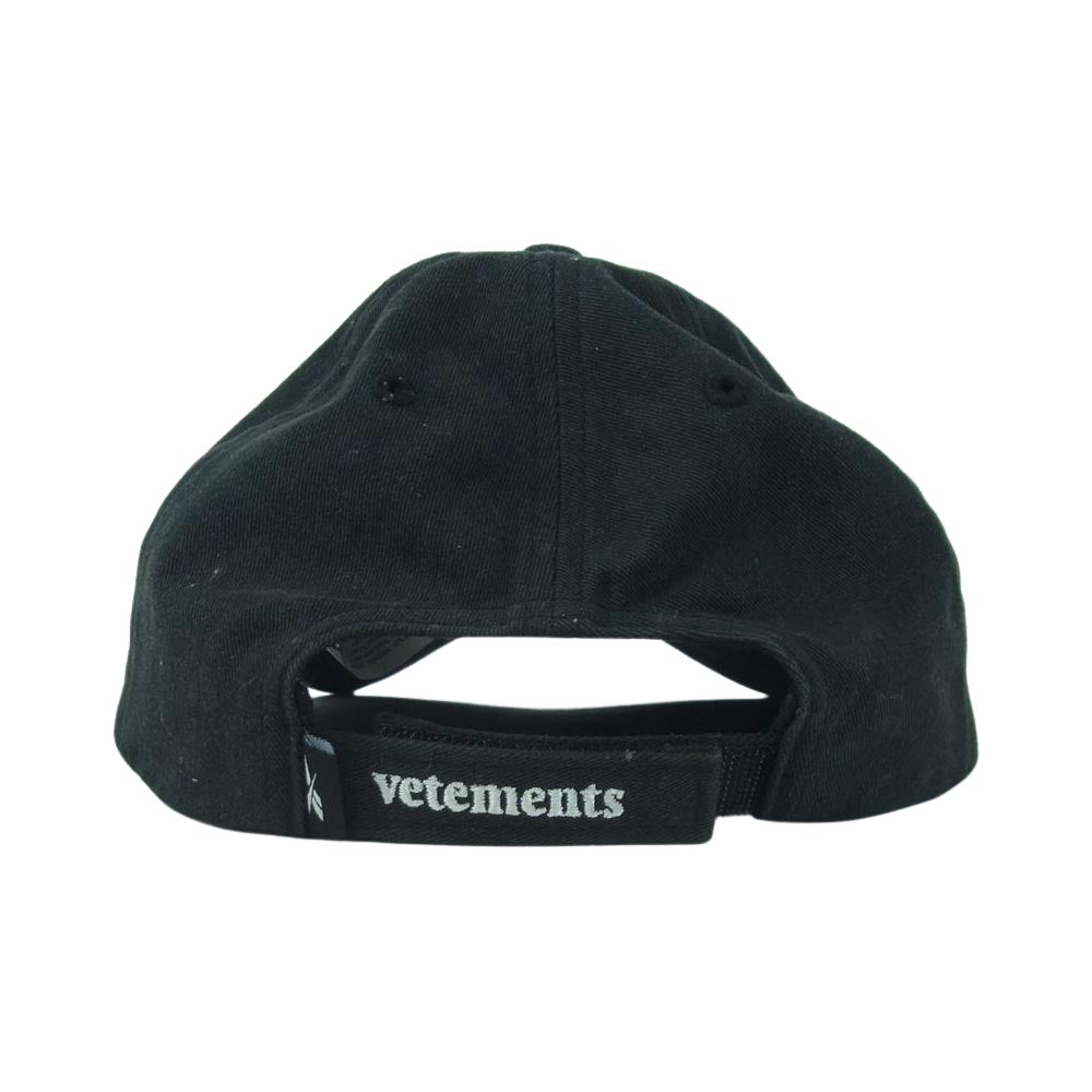 VETEMENTS ヴェトモン Reebok リーボック BB キャップ 帽子 コットン 中国製 ブラック系【中古】