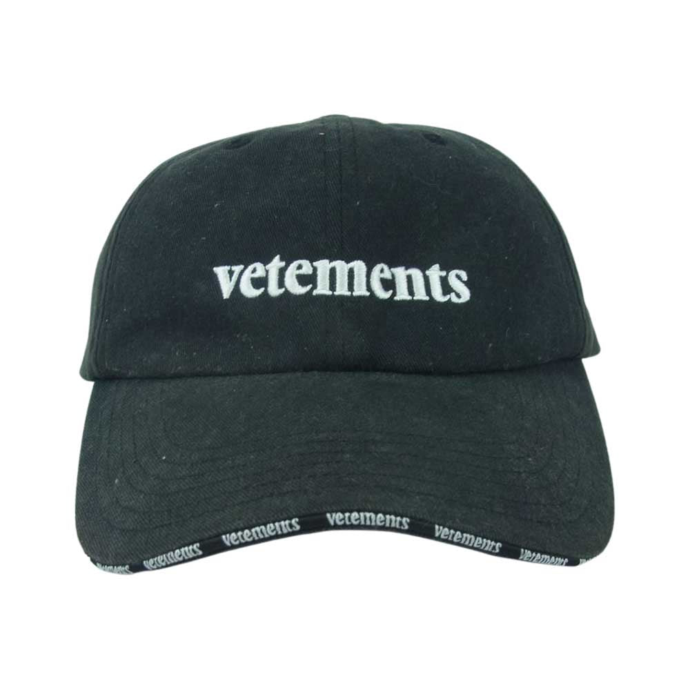 VETEMENTS ヴェトモン Reebok リーボック BB キャップ 帽子 コットン 中国製 ブラック系【中古】