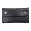 CHROME HEARTS クロムハーツ（原本有） WAVE CROSS BALL ウェーブ クロス ボタン ウォレット 長財布 ブラック系【中古】
