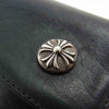 CHROME HEARTS クロムハーツ（原本有） WAVE CROSS BALL ウェーブ クロス ボタン ウォレット 長財布 ブラック系【中古】