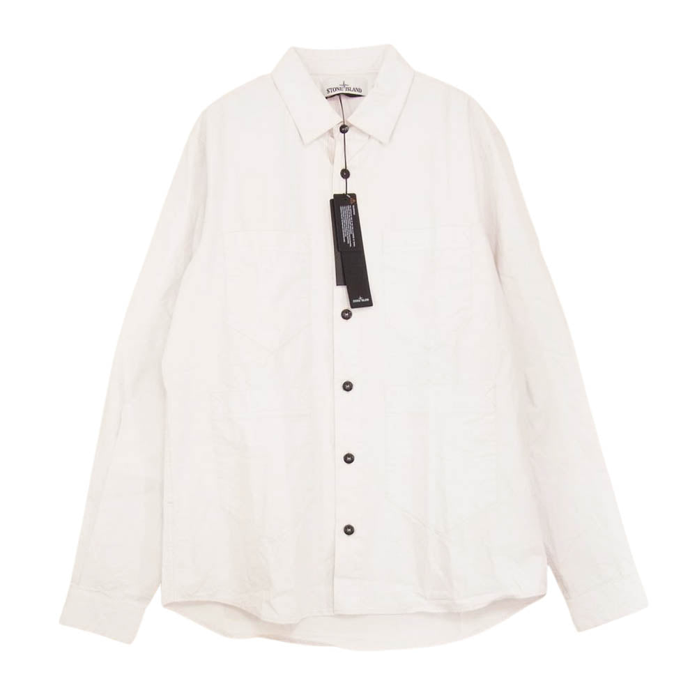 STONE ISLAND ストーンアイランド 19SS 701510562 4ポケット ボタン 長袖 シャツ ホワイト系 M【中古】