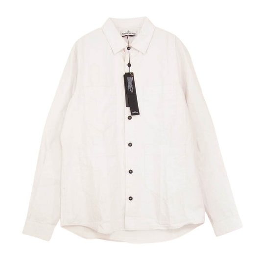 STONE ISLAND ストーンアイランド 19SS 701510562 4ポケット ボタン 長袖 シャツ ホワイト系 M【中古】