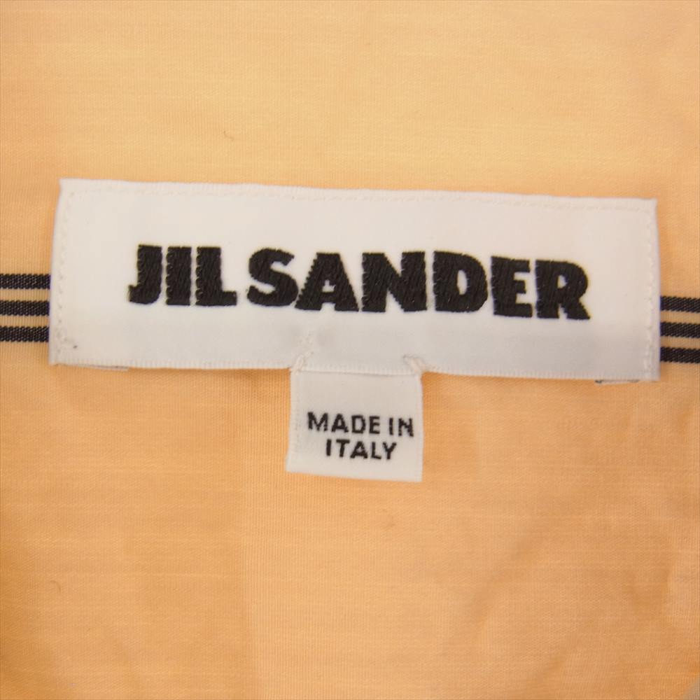 JIL SANDER ジルサンダー バンドカラー マンダリンマオカラー ストライプシャツ　 ベージュ系 40【中古】
