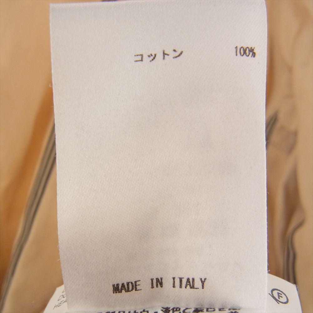 JIL SANDER ジルサンダー バンドカラー マンダリンマオカラー ストライプシャツ　 ベージュ系 40【中古】