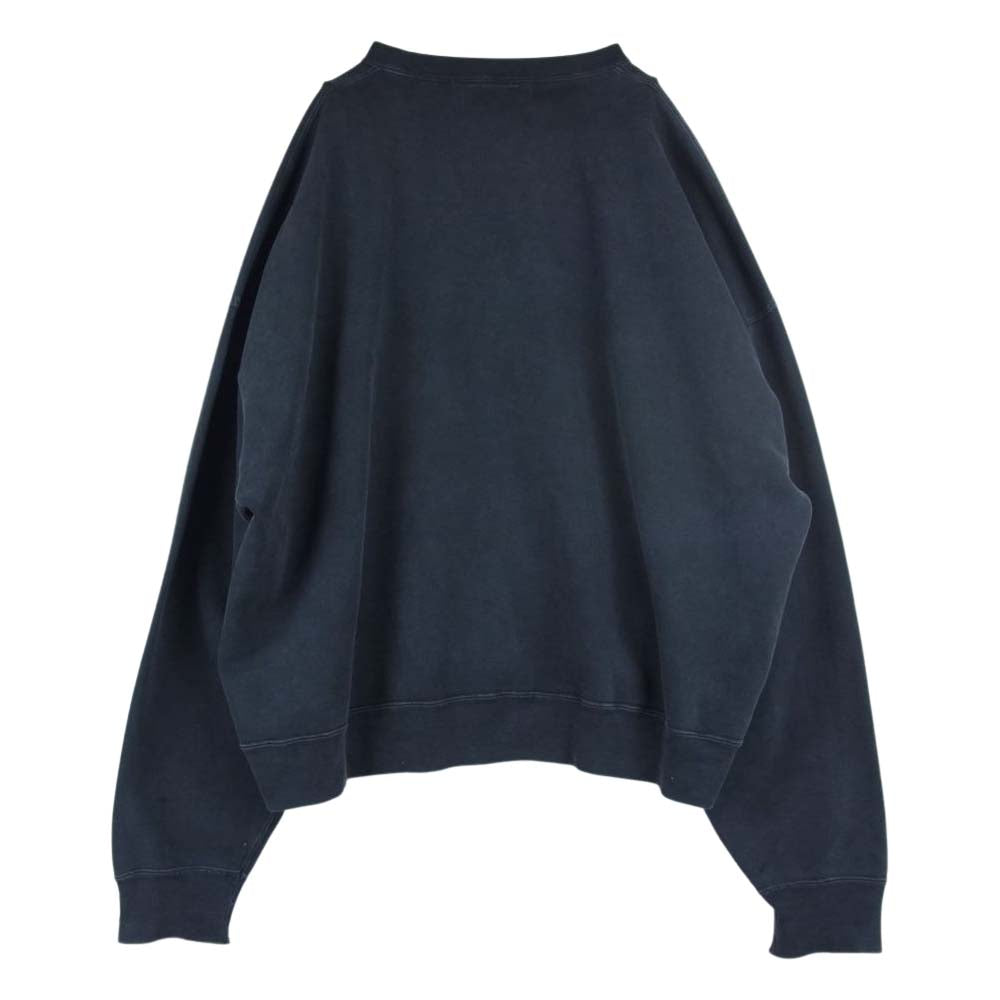 REMI RELIEF レミレリーフ 加工 BIGサイズ ビッグ クルー スウェット ブラック系 M【中古】