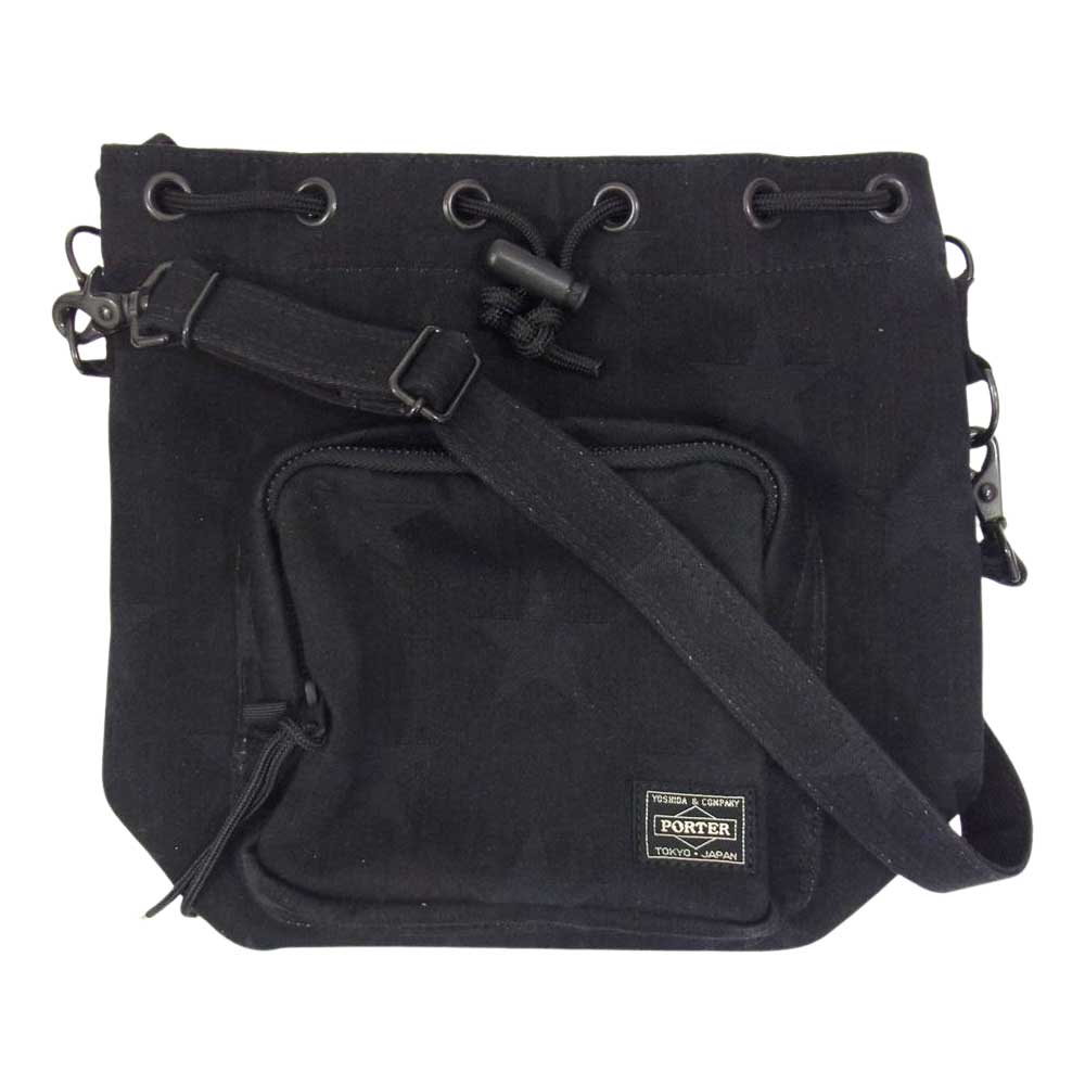 PORTER ポーター STATES DRAWSTRING BAG ショルダー バック ブラック系【中古】