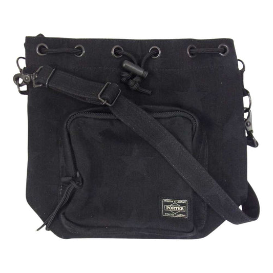 PORTER ポーター STATES DRAWSTRING BAG ショルダー バック ブラック系【中古】