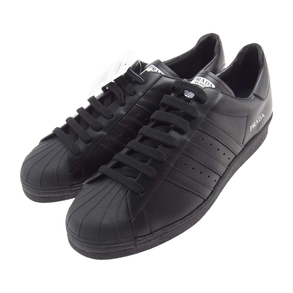 PRADA プラダ FW6679 × adidas originals Superstar アディダス スーパースター スニーカー ブラック系 30.5cm【新古品】【未使用】【中古】