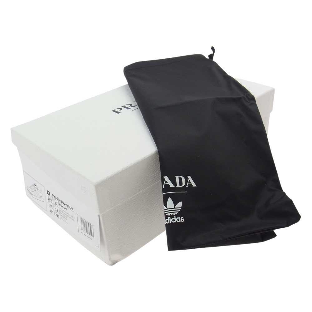 PRADA プラダ FW6679 × adidas originals Superstar アディダス スーパースター スニーカー ブラック系 30.5cm【新古品】【未使用】【中古】