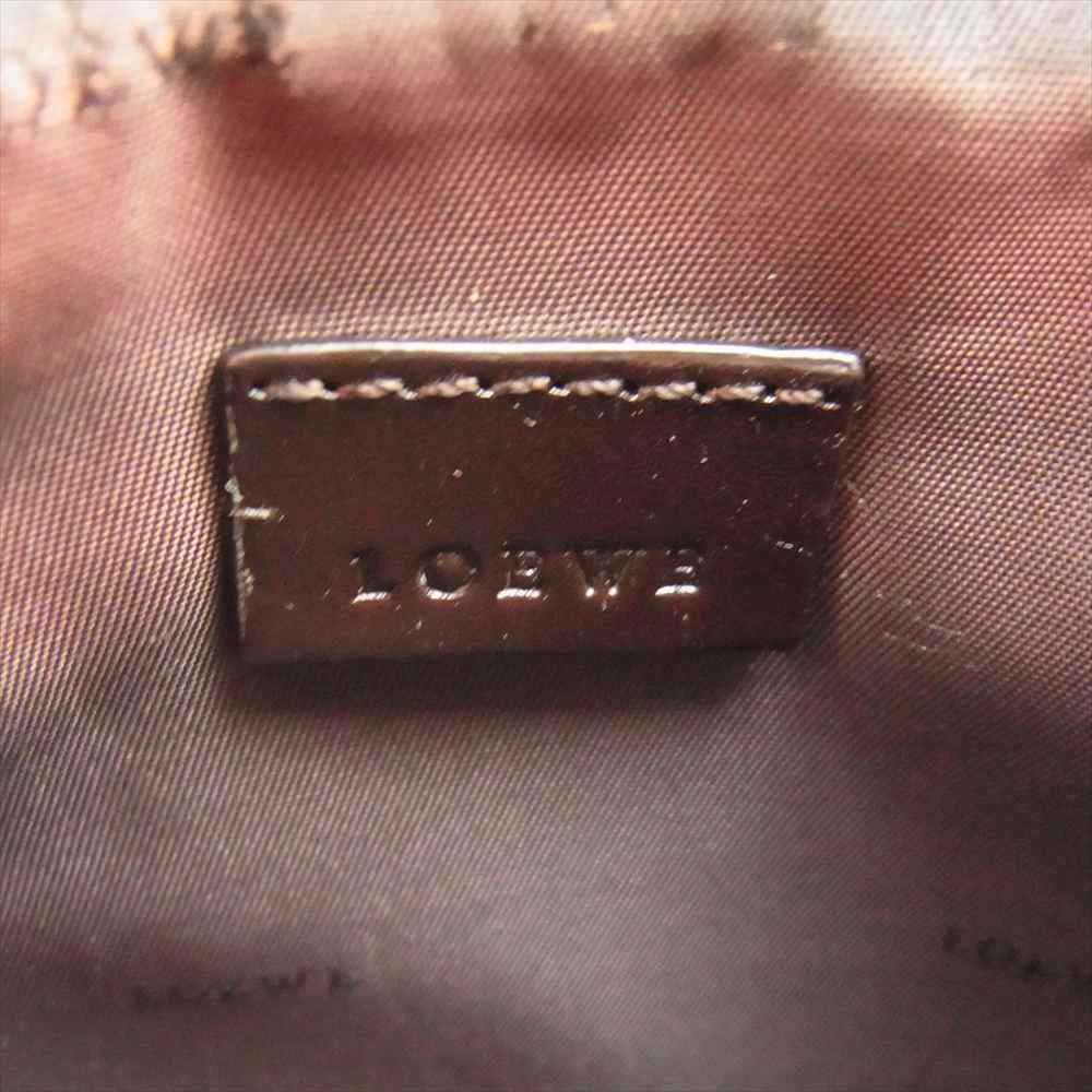 LOEWE ロエベ PVC アナグラム ポーチ ブラウン ダークブラウン系【中古】