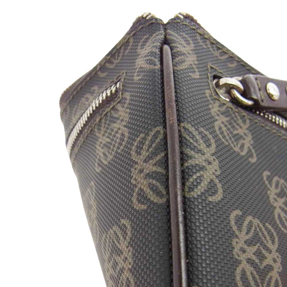 LOEWE ロエベ PVC アナグラム ポーチ ブラウン ダークブラウン系【中古】