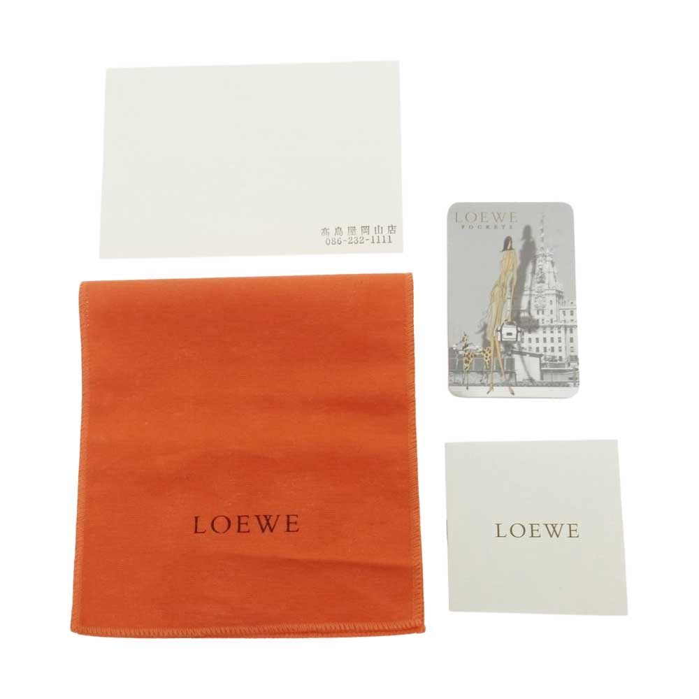 LOEWE ロエベ PVC アナグラム ポーチ ブラウン ダークブラウン系【中古】